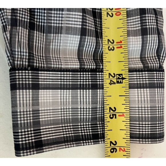 Calvin Klein Mens Plaid Button-Up Shirt Gray & Black Size L Long Sleeve - Picture 5 of 7